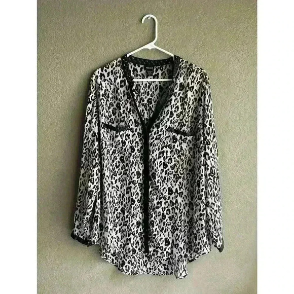 torrid Tops - Torrid Animal Print Long Sleeve Semisheer Blouse Plus Size 3X